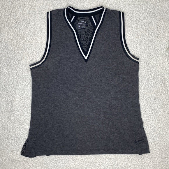 Nike Tops - Nike Dri-Fit Sleeveless Contrast Golf Polo: Size Medium
